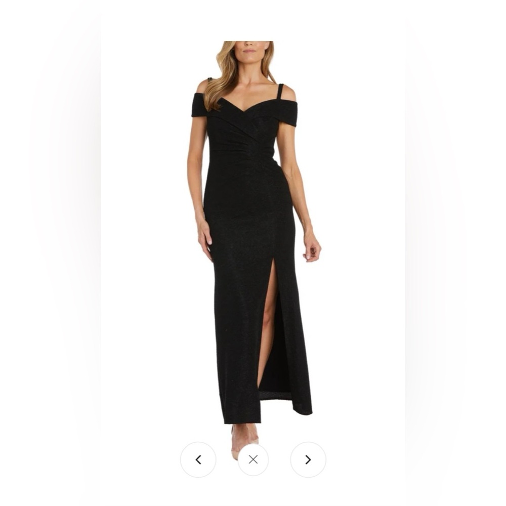 NWT - NW Nightway - Womens Glitter Ruffled Evening Dress